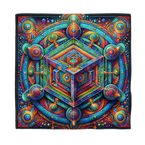 フラクタル超次元立方体〈神の家〉🏠サイケデリックタリスマン Bandana
