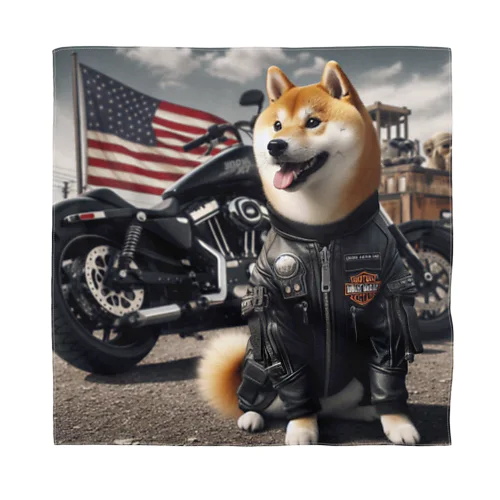 アメリカンライダー柴犬 バンダナ