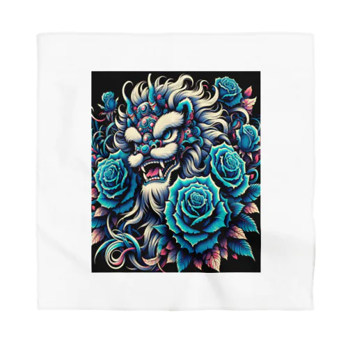 獅子舞と青い薔薇 Bandana