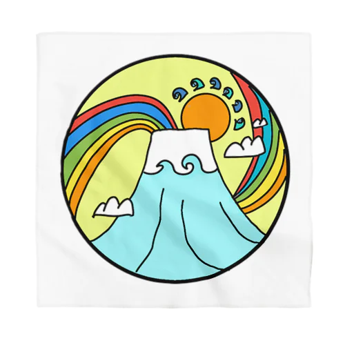 japan mount Fuji rainbow Bandana