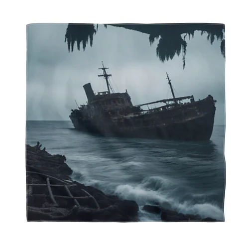 暗黒の海に浮かぶ腐敗した船の墓場 バンダナ