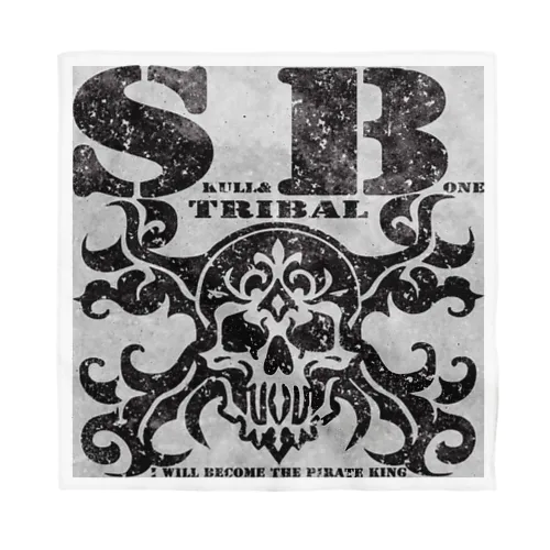 SKULL&BONE TRIBAL GRUNGE BLK ON CONCRETE Bandana