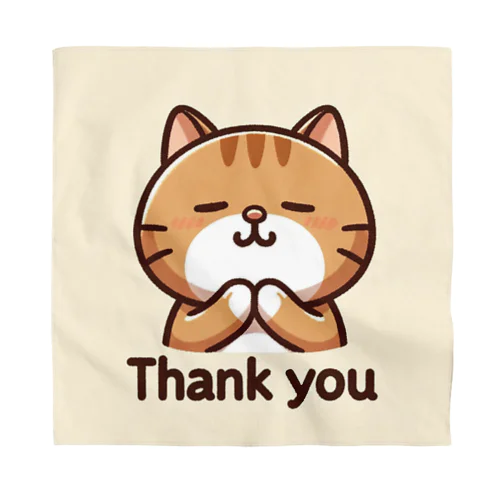 ねこねこ表情パレード'Thank You' バンダナ