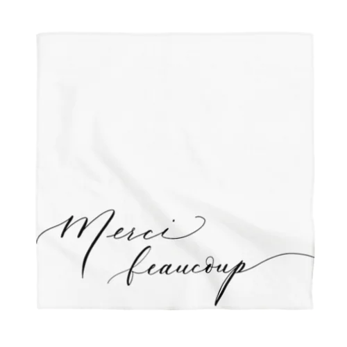 🖤カリグラフィーなメルシー「Merci beaucoup」 Bandana