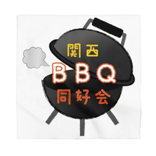 ②【ロゴ】関西BBQ同好会（背景無し） バンダナ