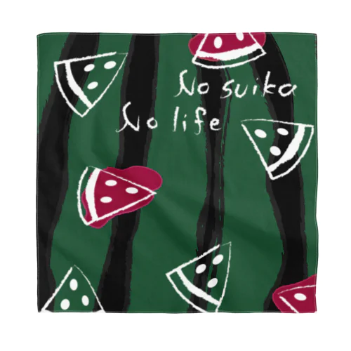 スイカ No suika No life バンダナ クッション Bandana