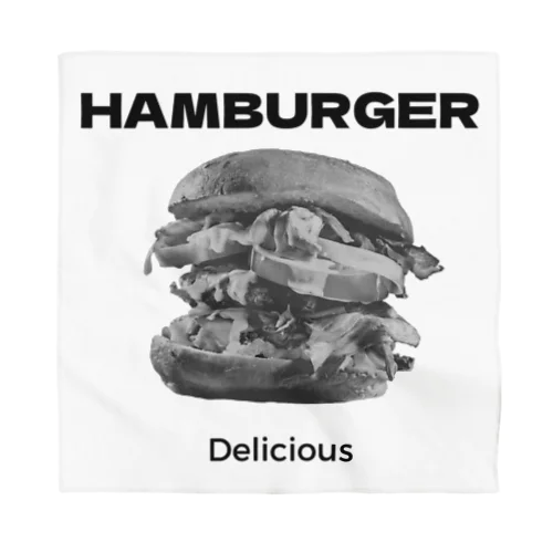 Delicious HAMBURGER🍔モノクロクールハンバーガー バンダナ