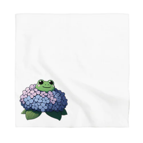 紫陽花の花と可愛いアマガエル🐸 Bandana