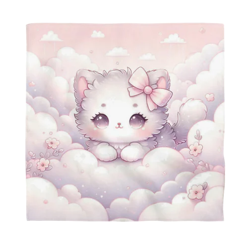 「雲の中のふわふわ子猫」 バンダナ