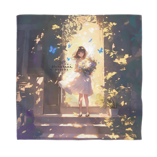 The Girl in the Light with Blue Butterflies in the Garden バンダナ