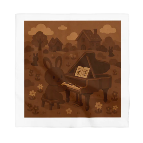 チョコピアノを弾く♪ビターチョコうさの国🍫🎹🐇 Bandana