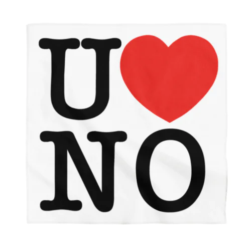 I LOVE UNO（黒文字） バンダナ