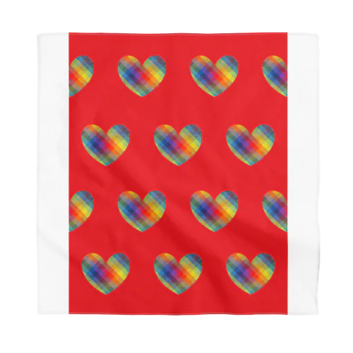 虹×ハート×虹（レッド） Bandana