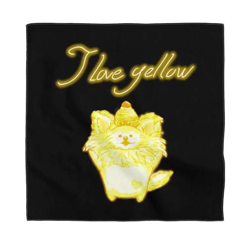 【バンダナ】《ネオンシリーズ》＊I love yellow*ちわわ＊ バンダナ