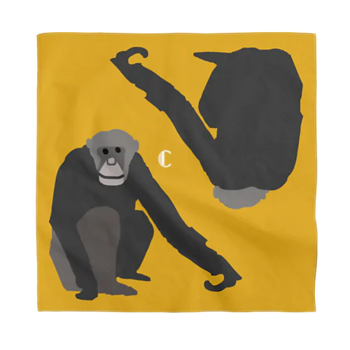 AWZチンパンジー正方形 バンダナ