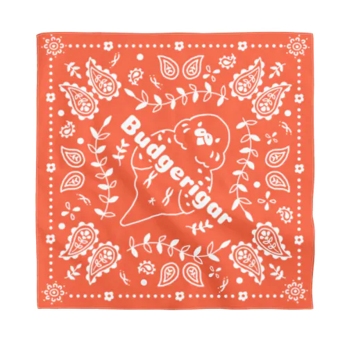 【レッド】ペイズリー×インコバンダナ Bandana