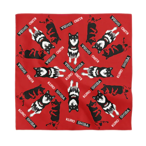 ご満悦黒柴犬 Bandana