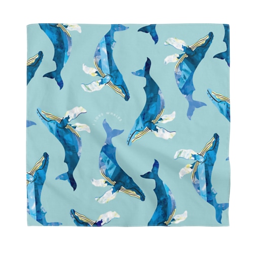 ザトウクジラ I LOVE WHALE Bandana