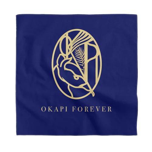 OKAPI FOREVER(Emblem color:Cream&Navy) バンダナ