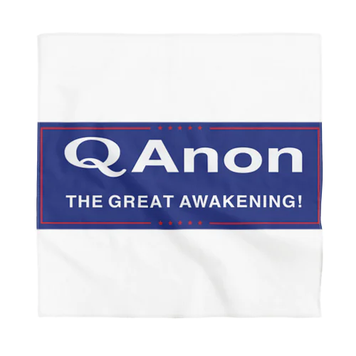 QAnon THE GREAT AWAKENING! 白ロゴ バンダナ