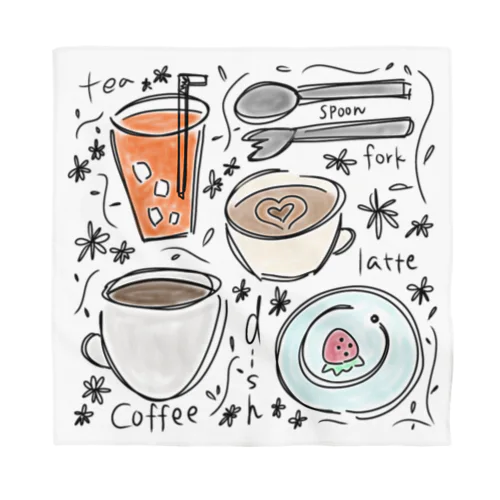 コーヒーと紅茶とラテ Bandana