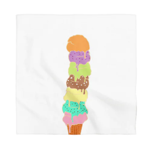 アイスクリームコーン （7スクープ）　Ice Cream Cone (7 scoops) バンダナ