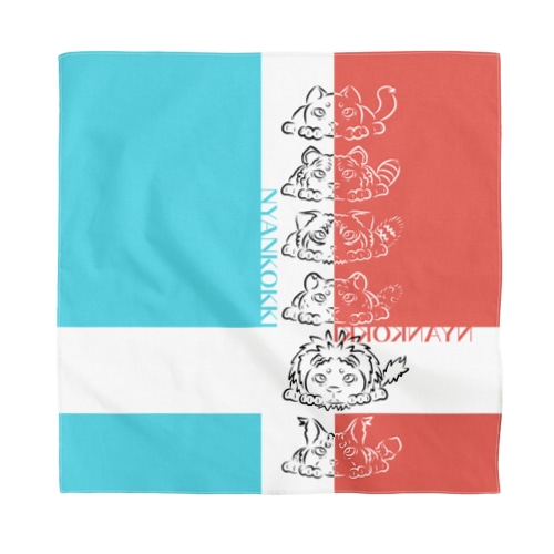 ぺたんこ猫科にゃん国旗 Bandana