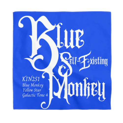 KIN251青い自己存在の猿 バンダナ