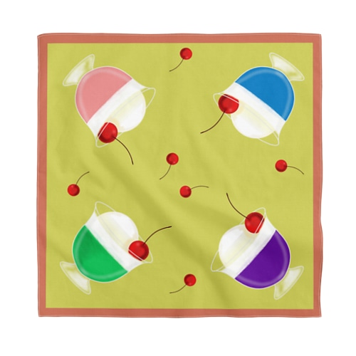 レトロ風　カラフルクリームソーダ Bandana