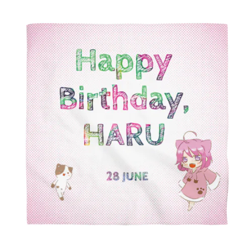 Happy Birthday, HURU 28 JUNE ハッピーバースデー バンダナ