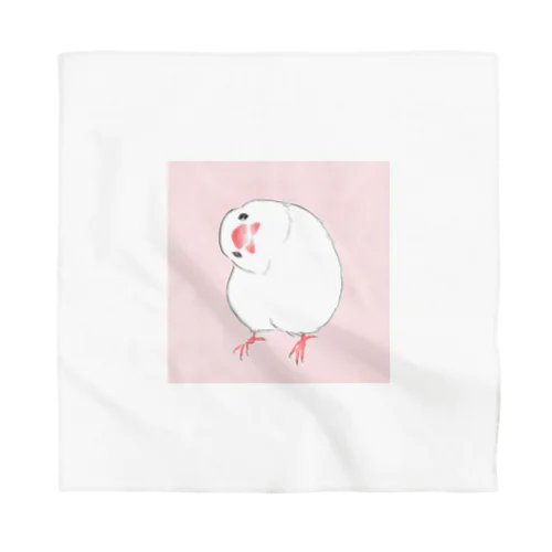 首をかしげる白文鳥 Bandana