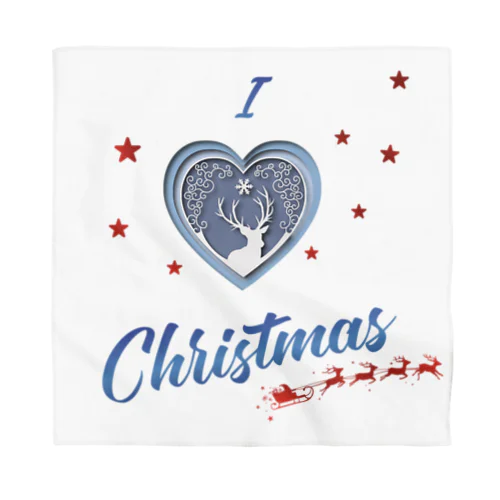 Studio Made in france 002 I love Christmas Bandana