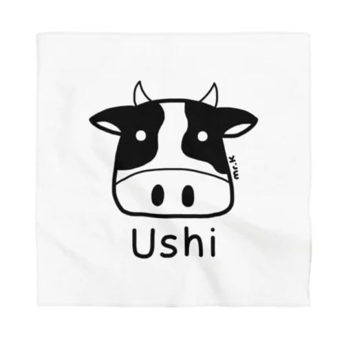 Ushi (牛) 黒デザイン Bandana