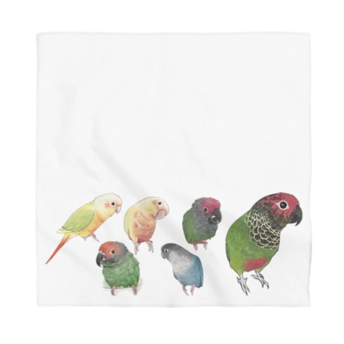 あつまれウロコインコちゃん【まめるりはことり】 Bandana