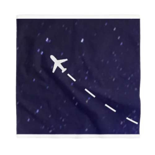 jet stream GALAXY 夜の飛行機星空 Bandana