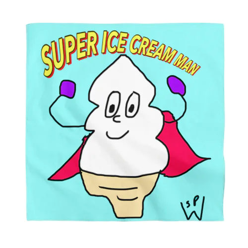 スーパーアイスクリームマン　水色 Bandana