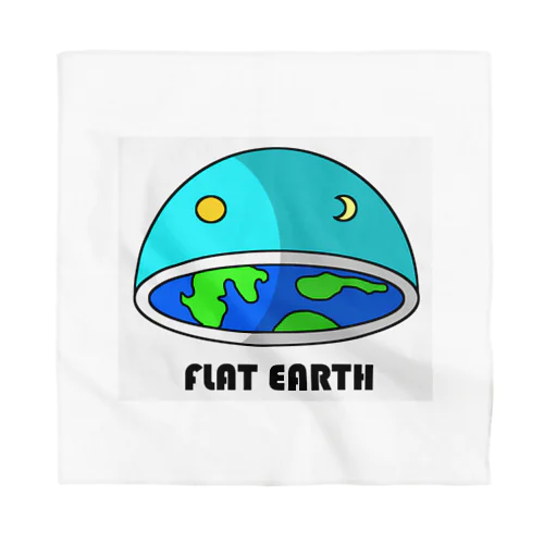 フラットアース　（FLAT　EARTH）白色背景 バンダナ