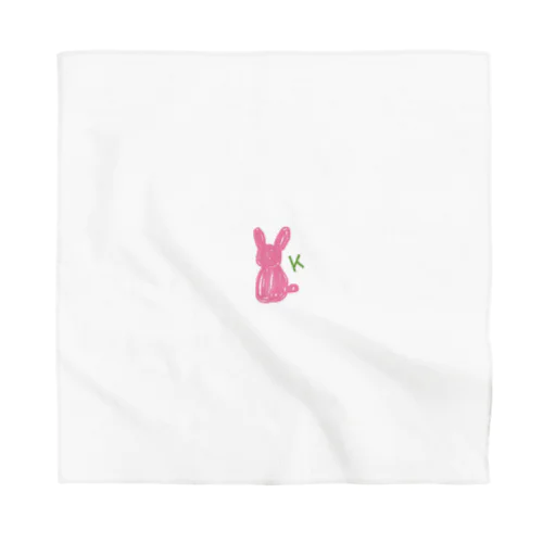 イニシャルK ピンクうさぎ 後ろ姿🐰 Bandana