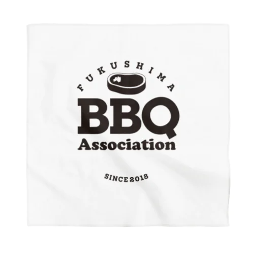 福島BBQ協会Circleロゴ黒文字 Bandana