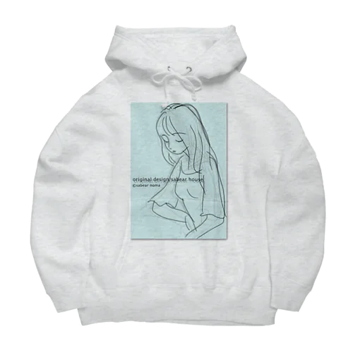 rough drawing girl-1_ウェア Big Hoodie