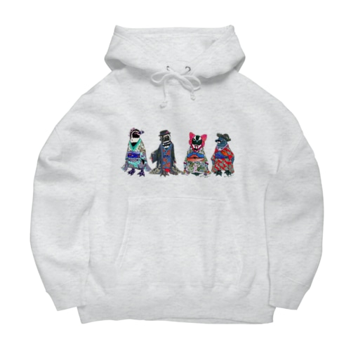 桜梅桃李-Spheniscus Kimono Penguins- Big Hoodie