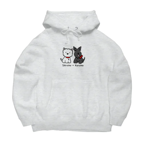 しろいぬルッチー＋くろいぬリア Big Hoodie