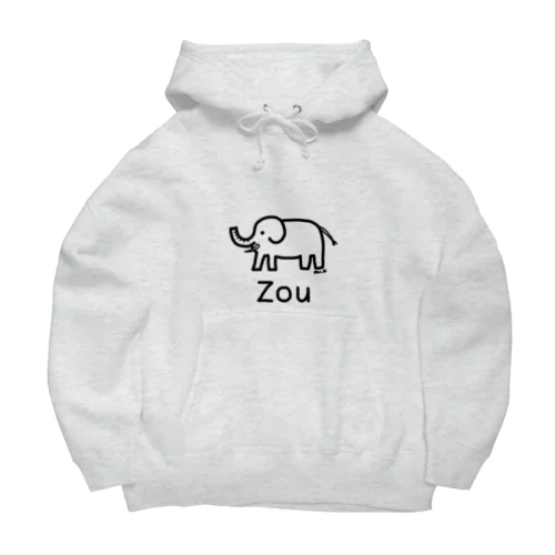 Zou (ゾウ) 黒デザイン Big Hoodie