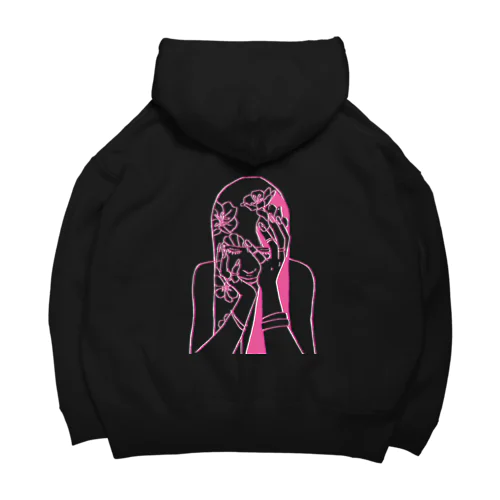 ピンク女の子ちゃん Big Hoodie