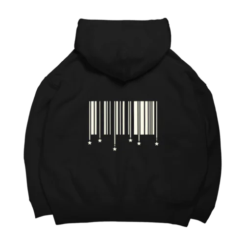 星が降る白いバーコード Big Hoodie