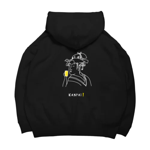 名画 × BEER（美人画）白線画 Big Hoodie