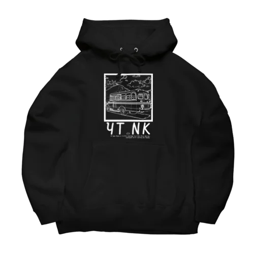 ゆたねこ　ボンネットバス　白抜き Big Hoodie