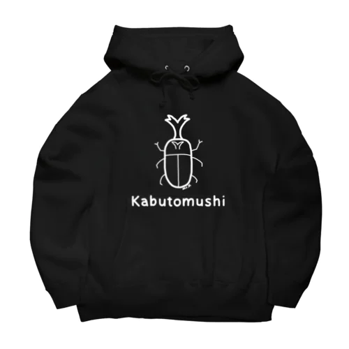 Kabutomushi (カブトムシ) 白デザイン ビッグシルエットパーカー
