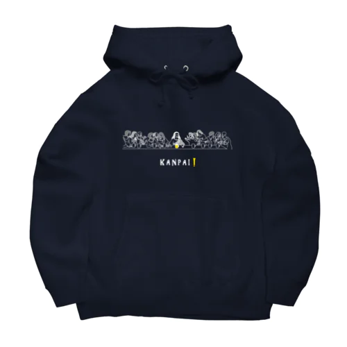 名画 × BEER（最後の晩餐）白線画 Big Hoodie