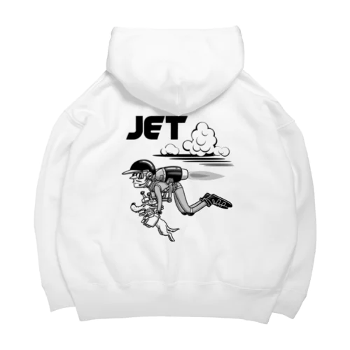 happy dog -JET- (black ink) Big Hoodie